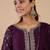 Wine color sophisticated silk blend fabric embroidered fancy kurta set