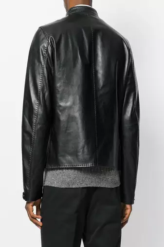 men's genuine lambskin leather biker jacket classic moto zip style premium unique