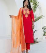 Pink color viscose rayon   fabric designer embroidery work graceful designer kurta set for girls