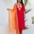 Pink color viscose rayon  fabric designer embroidery work graceful designer kurta set for girls