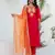 Pink color viscose rayon   fabric designer embroidery work graceful designer kurta set for girls