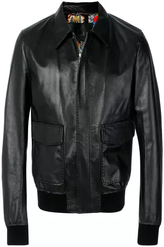 men's black lambskin leather jacket classic zip up style premium signature