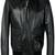 Men's black genuine lambskin leather jacket modern fashion outfit leather jacket-l87