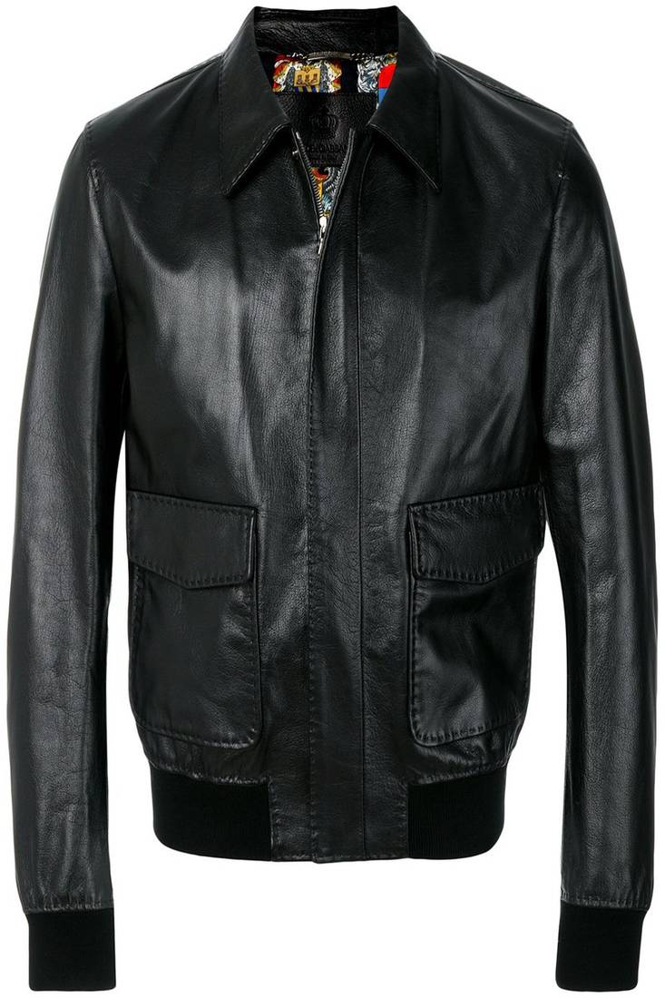 Men's black genuine lambskin leather jacket modern fashion outfit leather jacket-l87