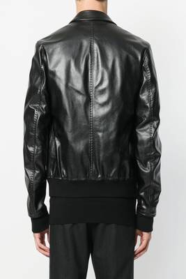 men's black lambskin leather jacket classic zip up style premium signature 2