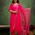 Pink color silk blend fabric designer embroidery work graceful designer kurta set for girls