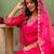 Pink color silk blend fabric designer embroidery work graceful designer kurta set for girls