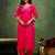 Pink color silk blend fabric designer embroidery work graceful designer kurta set for girls