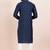 Navy blue cotton jacquard  premium designer festive wear kurta pyjama set
