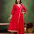 Pink color silk blend fabric designer embroidery work graceful designer kurta set for girls
