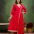 Pink color silk blend fabric designer embroidery work graceful designer kurta set for girls