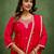 Pink color silk blend fabric designer embroidery work graceful designer kurta set for girls