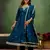 Teal color silk blend fabric designer embroidery work graceful designer kurta set for girls