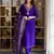 Purple color silk blend fabric designer embroidery work graceful designer kurta set for girls