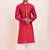 Red cotton jacquard  premium designer festive wear kurta pyjama set
