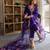 Purple color silk blend fabric designer embroidery work graceful designer kurta set for girls