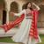 Off white color rich girlie looks silk   fabric embroidered readymade partywear suit for girl