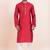Red cotton jacquard  premium designer festive wear kurta pyjama set