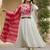 Off white color rich girlie looks silk   fabric embroidered readymade partywear suit for girl