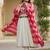 Off white color rich girlie looks silk   fabric embroidered readymade partywear suit for girl