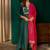 Green color rich girlie looks silk slub fabric embroidered readymade partywear suit for girl