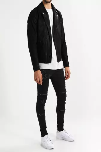 men's genuine lambskin leather biker jacket classic moto zip style exclusive superior