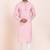 Pink cotton jacquard  premium designer festive wear kurta pyjama set