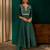 Green color rich girlie looks silk slub fabric embroidered readymade partywear suit for girl