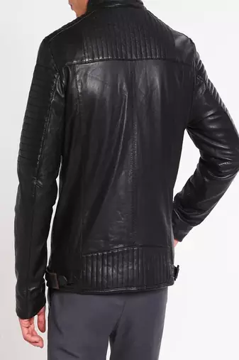 men's genuine lambskin leather biker jacket classic moto zip style exclusive elegant