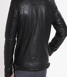 Men's genuine lambskin leather jacket leather motorcycle biker racer style jacket-cl-m106