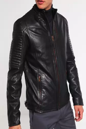 men's genuine lambskin leather biker jacket classic moto zip style exclusive elegant