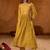 Mustard color rich girlie looks silk slub fabric embroidered readymade partywear suit for girl
