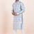 Blue jacquard silk premium designer festive wear kurta pyjama set