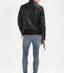Men's genuine lambskin leather jacket leather motorcycle biker racer style jacket-cl-m108
