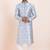 Blue jacquard silk premium designer festive wear kurta pyjama set
