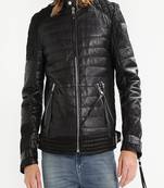 Men's genuine lambskin leather jacket leather motorcycle biker racer style jacket-cl-m108