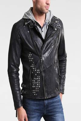men's genuine lambskin leather biker jacket classic moto zip style exclusive classic 3