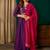 Violet color rich girlie looks silk slub fabric embroidered readymade partywear suit for girl
