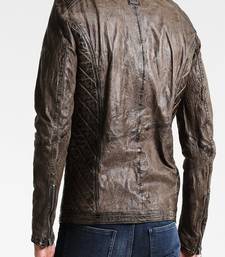 Men's genuine lambskin leather jacket leather motorcycle biker racer style jacket-cl-m110