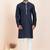 Navy blue viscose ps premium designer festive wear kurta pyjama set
