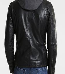 Men's genuine lambskin leather jacket leather motorcycle biker racer style jacket-cl-m112