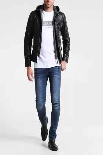 men's genuine lambskin leather biker jacket classic moto zip style exclusive timeless