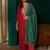 Red color rich girlie looks silk slub fabric embroidered readymade partywear suit for girl
