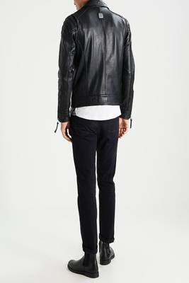 men's genuine lambskin leather biker jacket classic moto zip style exclusive distinctive 2