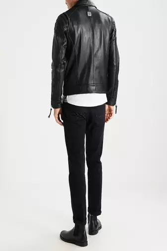 men's genuine lambskin leather biker jacket classic moto zip style exclusive distinctive