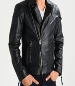 Men's genuine lambskin leather jacket leather motorcycle biker racer style jacket-cl-m113