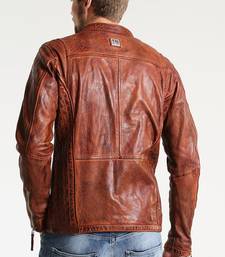 Men's black genuine lambskin leather jacket modern fashion outfit leather jacket-l114