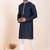 Navy blue viscose ps premium designer festive wear kurta pyjama set