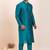 Teal blue banarsi dhupion  silk premium designer festive wear kurta pyjama set