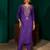 Violet color rich girlie looks silk slub fabric embroidered readymade partywear suit for girl